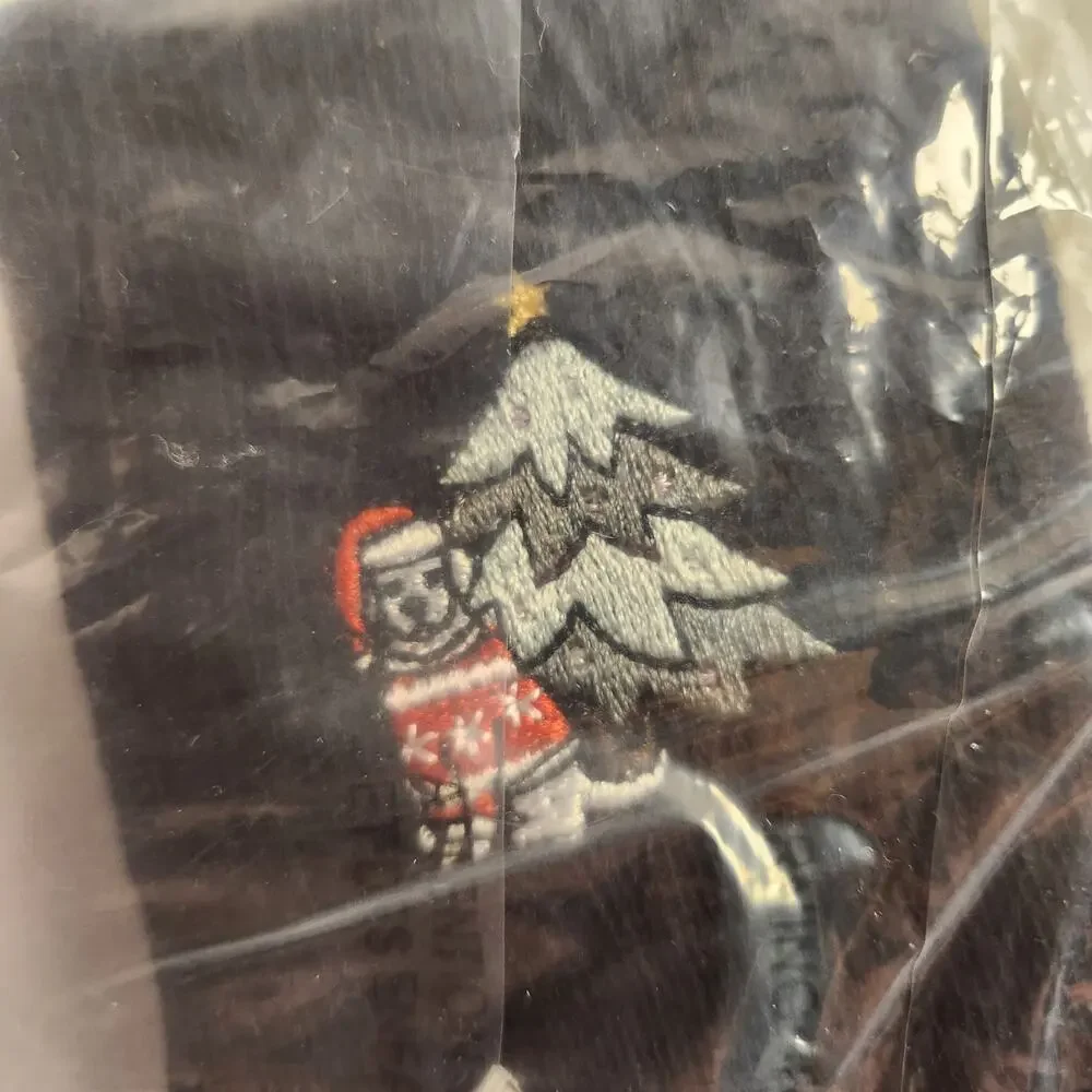 Victoria's Secret PINK Black and Gray Winter Pup Christmas Holiday Gift Socks